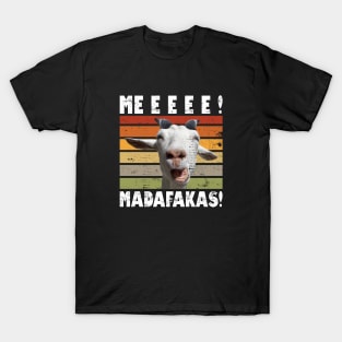 ME E E! MADAFAKAS! Goat Crazy Goat in Funny Retro T-Shirt